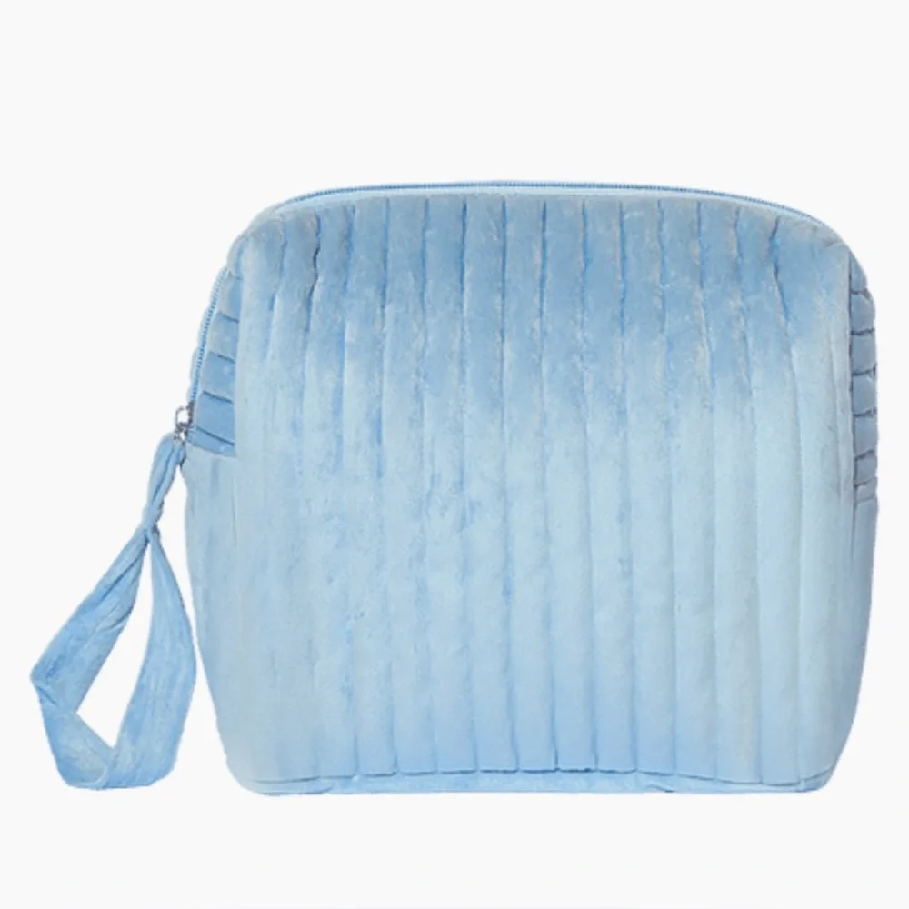 ❤️ 3/$25 Blue Puffy Makeup Cosmetics Bag